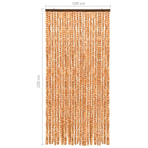 Insektsdraperi ockra och vit 100x220 cm chenille