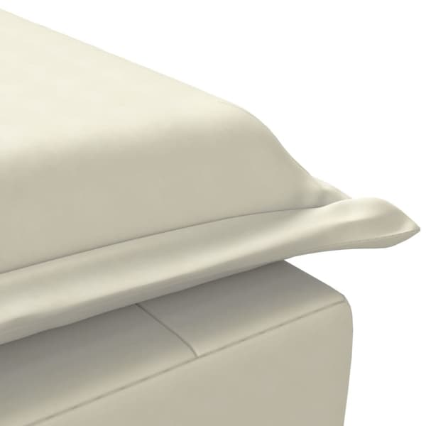 Massageschäslong med bolster gräddvit sammet