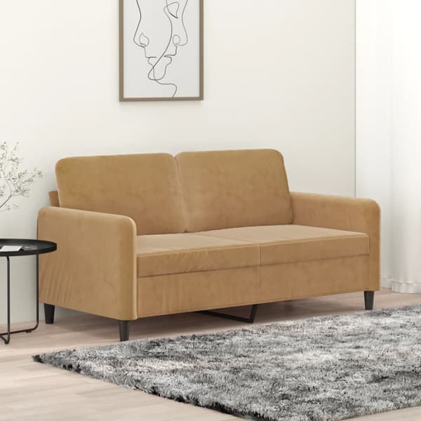 Soffa 2-sits brun 140 cm sammet