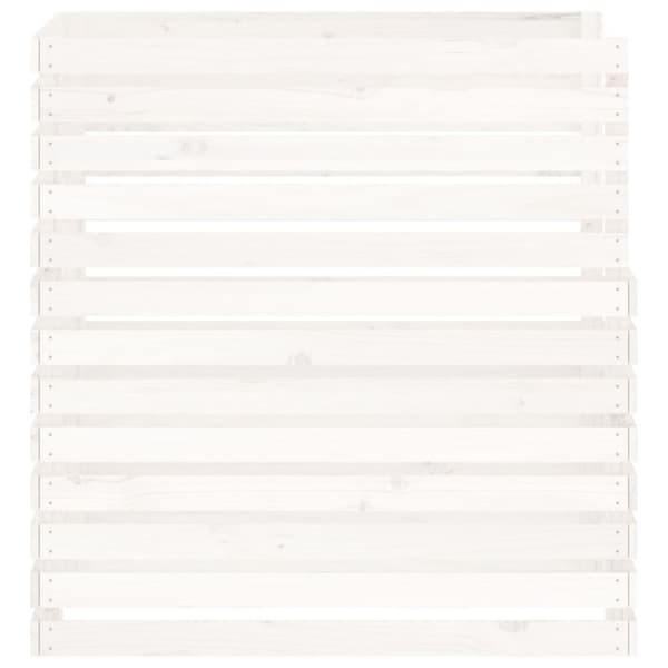 Kompostlåda vit 100x100x102 cm massiv furu