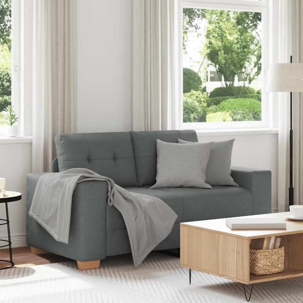 Loveseat soffa mörkgrå 160x77x82 cm tyg