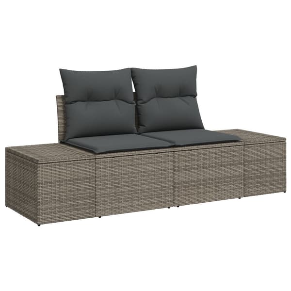 Trädgårdsoffset med lagring 7 pcs Grå konstrotting