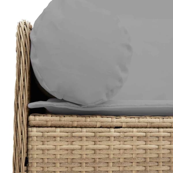 Trädgårdssoffa 3-sits med dynor konstrotting beige