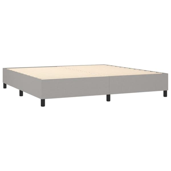 Ramsäng med madrass ljusgrå 200x200 cm tyg