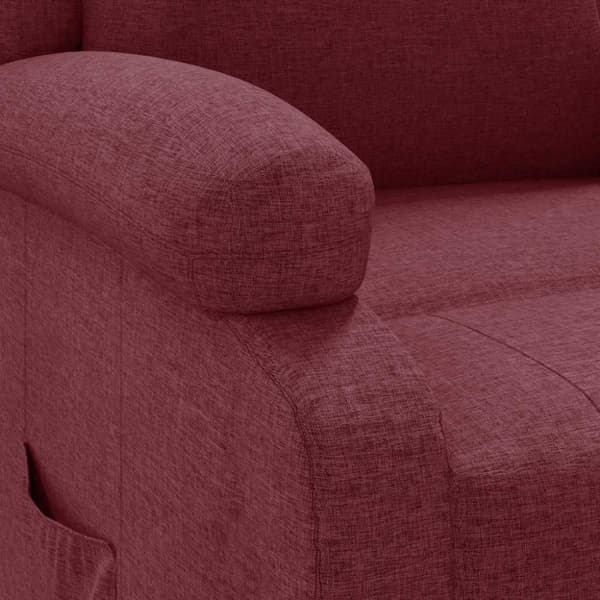 Reclinerfåtölj vinröd tyg