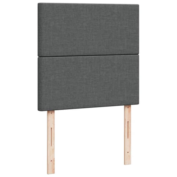 Ramsäng med madrass mörkgrå 90x200 cm tyg