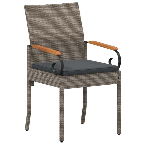 Trädgårdsstolar 2 pcs Grå och mörkgrå Poly Rattan och Akacia