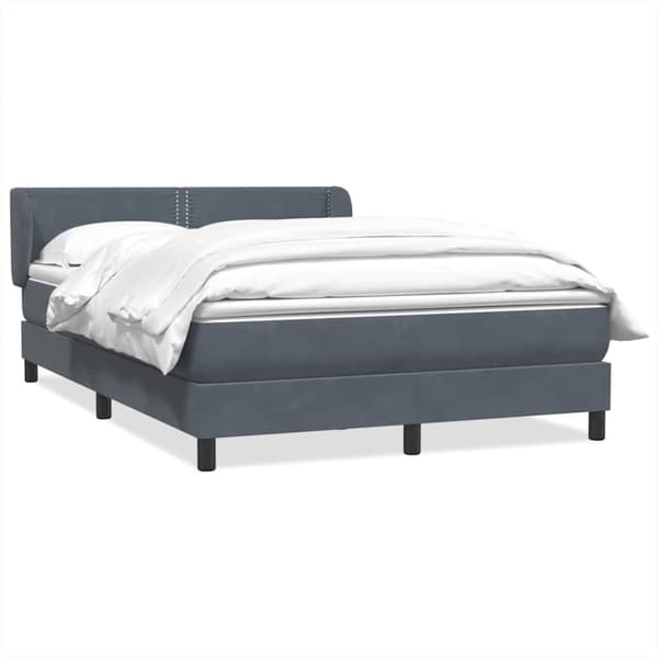 Ramsäng med madrass mörkgrå 160x210 cm sammet