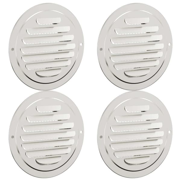 Luftventilationslock 4 pcs Silver 80 mm Rostfritt stål