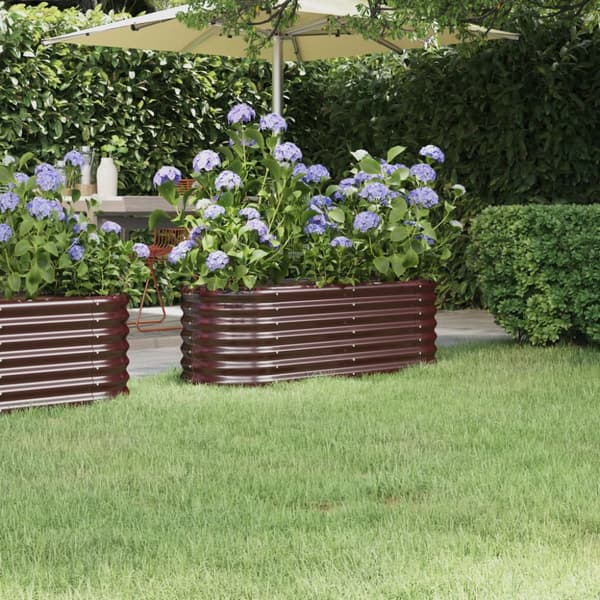 Odlingslåda galvaniserat stål 114x40x36 cm brun
