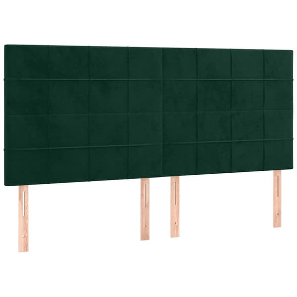 Sänggavel mörkgrön 180x5x118/128 cm sammet