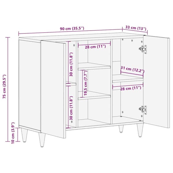Sideboard Vit 33,5 x 90 x 75 cm