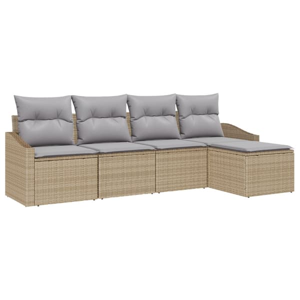 Soffset med kudde 5 pcs Beige konstrotting