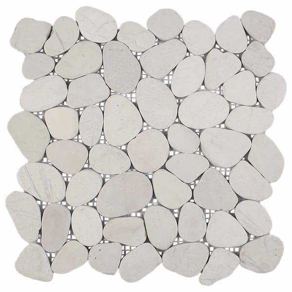 Pebble Tiles Vit 30 x 30 cm Flodsten