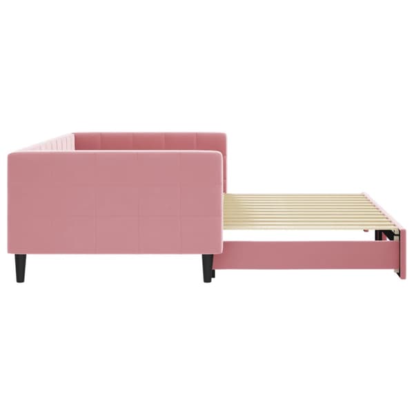 Dagbädd utdragbar rosa 100x200 cm sammet