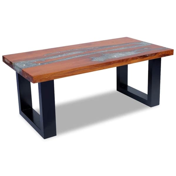 Soffbord teakträ harts 100x50 cm