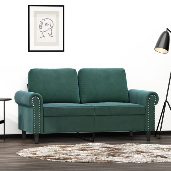 Soffa 2-sits mörkgrön 120 cm sammet