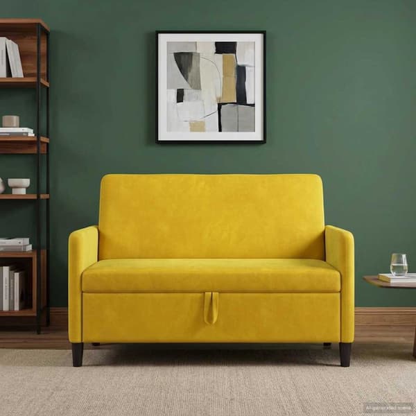 Soffa med förvaring Gul 122 x 78 x 87 cm Polyester