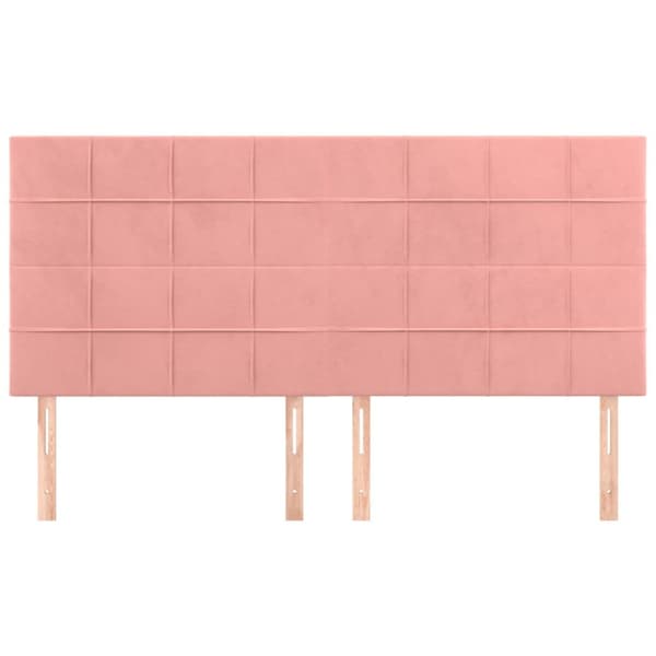 Sänggavel rosa 160x5x118/128 cm sammet