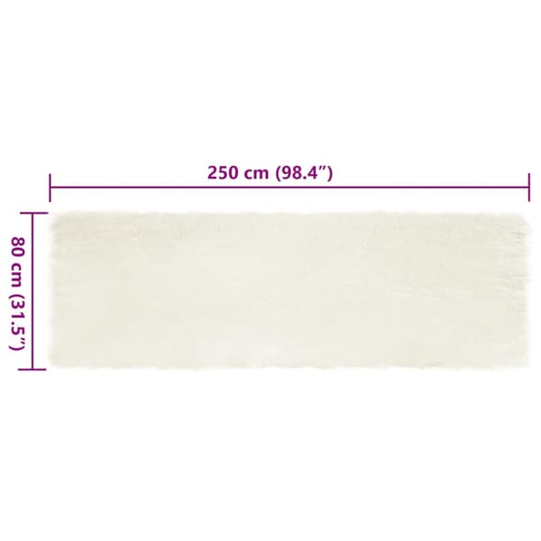 Fuskfäll matta TAFALLA Vit 80 x 250 cm Polyester