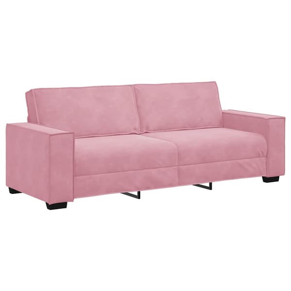 Soffgrupp med dynor 3 delar rosa sammet