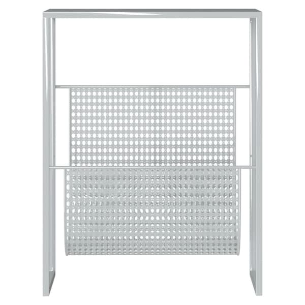 Tidningsställ silver 35x15x45 cm stål