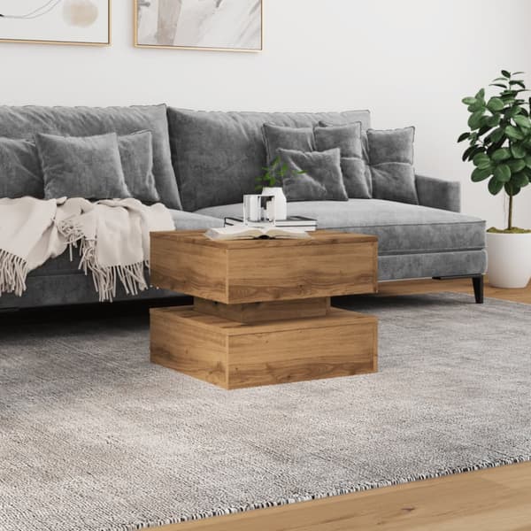 Soffbord med LED ek 50x50x40 cm