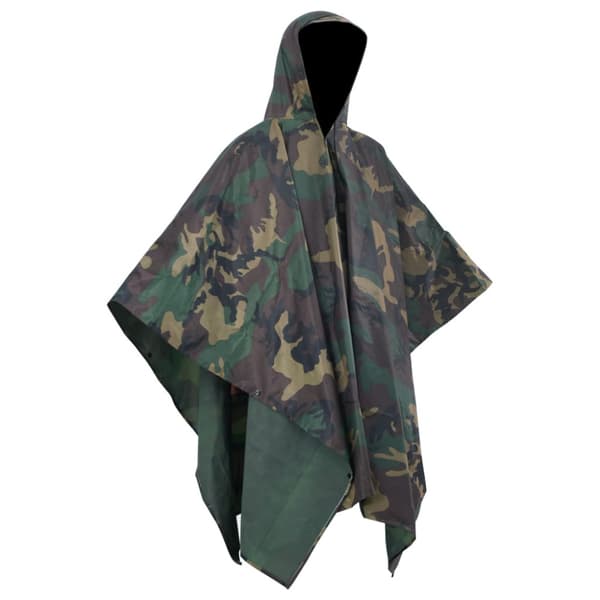 Regnponcho i kamouflage