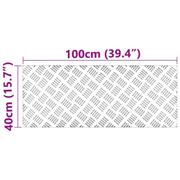 Trappsteg Rektangulär 2 pcs Silver 100 x 40 cm Aluminium