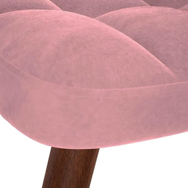 Gungstol med pall rosa sammet