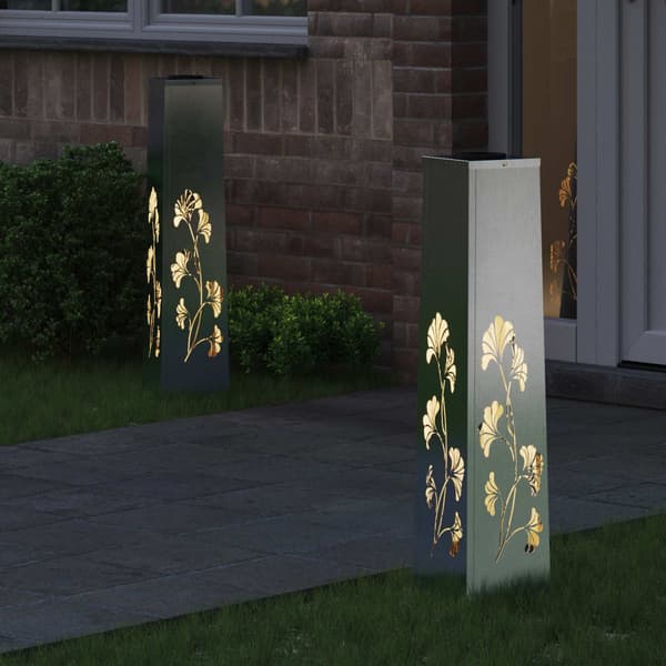 Solar LED Stig Ljus 2 pcs Silver Rostfritt stål