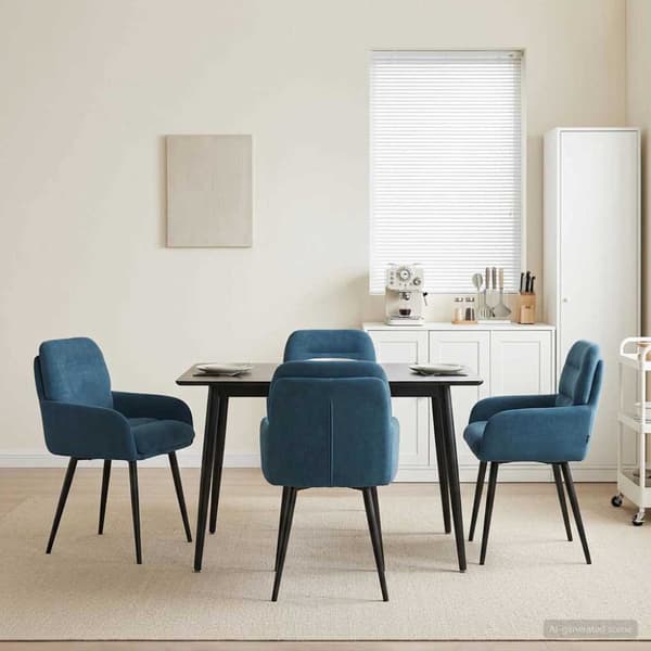 Matstolar 4 pcs Sammet Blå 59 x 59,5 x 90 cm