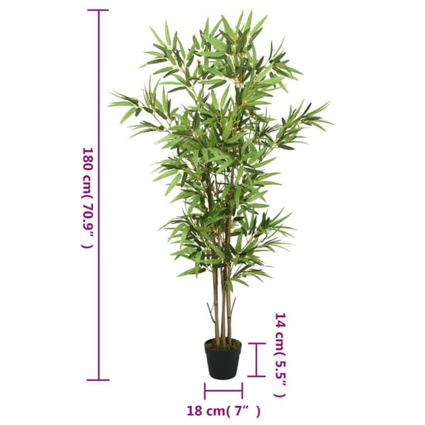 Konstväxt bambu 1288 blad 180 cm grön