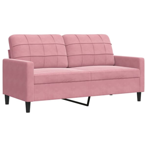 Soffgrupp med dynor 2 delar rosa sammet