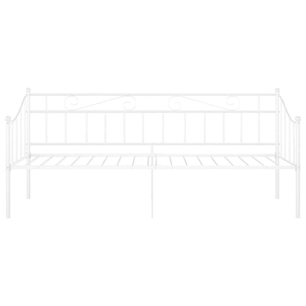 Sängram bäddsoffa vit metall 90x200 cm