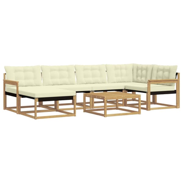 Utomhussoffset 7 pcs Vit och grädde 79 x 79 x 37 cm