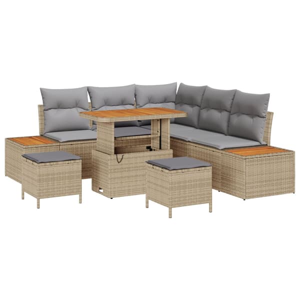 Trädgårdsoffset 8 pcs Beige konstrotting