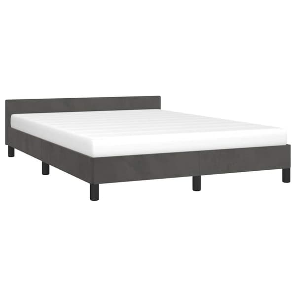 Sängram utan madrass mörkgrå 140x190 cm sammet