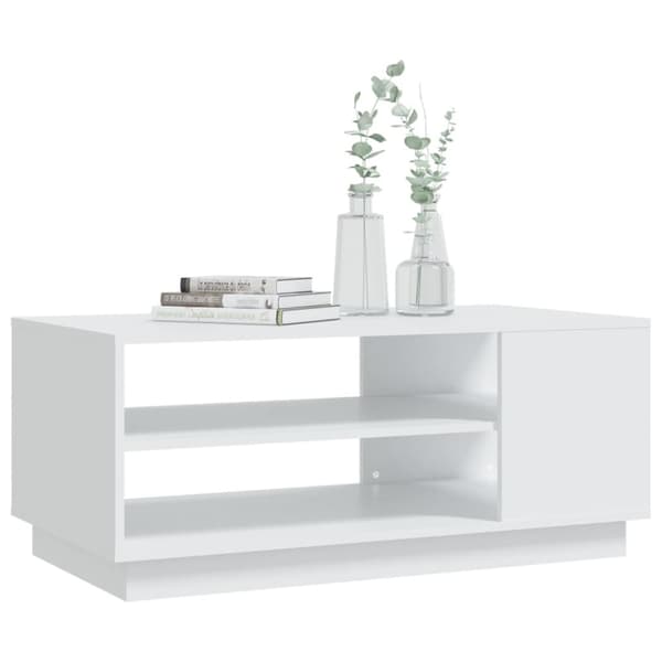 Soffbord vit 102x55x43 cm konstruerat trä