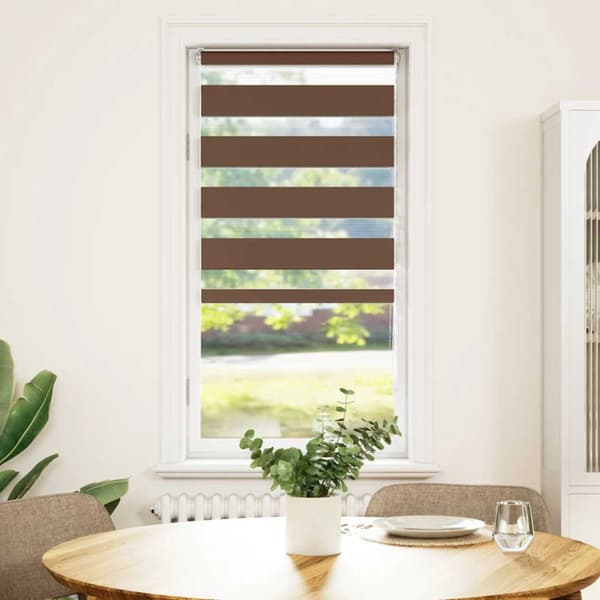 Rullgardin zebra brun 65x150 cm tyg bredd 60,9 cm polyester