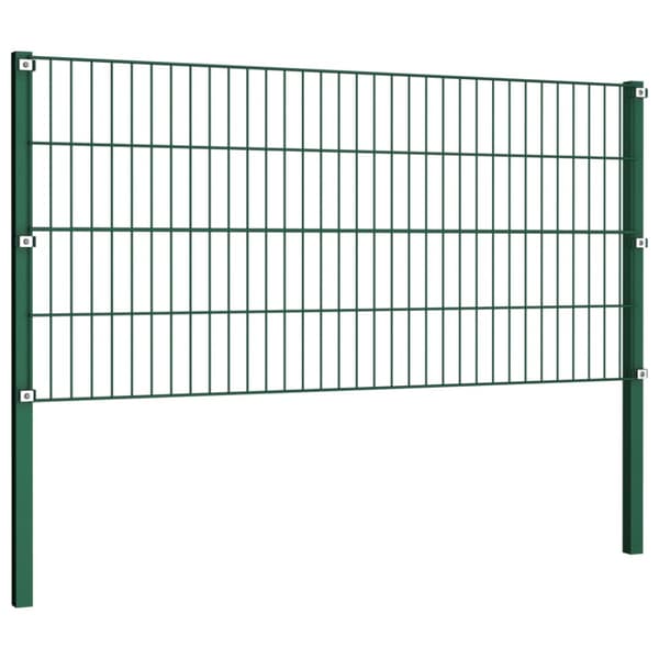 Staketpanel med stolpar järn 694,5x80 cm grön