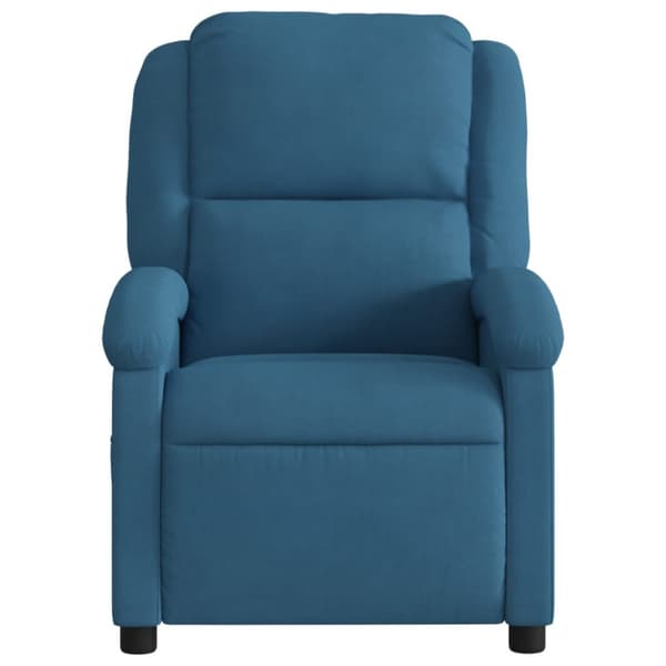 Reclinerfåtölj blå sammet