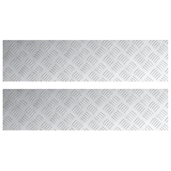 Trappsteg Rektangulär 2 pcs Silver 80 x 20 cm Aluminium