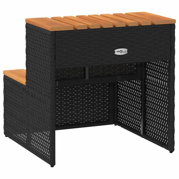 Badtunna Step Black 50x50x50,5 cm konstrotting och solid akacia