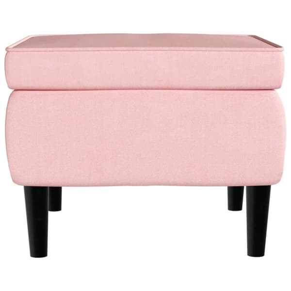 Öronlappsfåtölj med pall rosa sammet