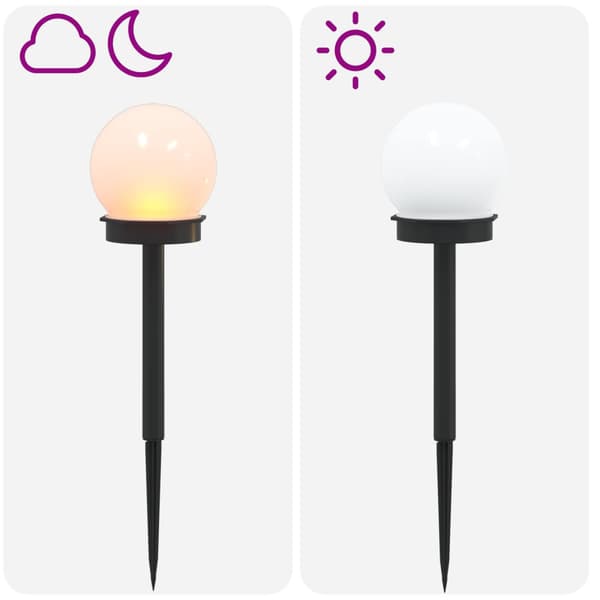 Utomhus solcellslampor med markspik 4 pcs Varmvit 38,5 cm ABS