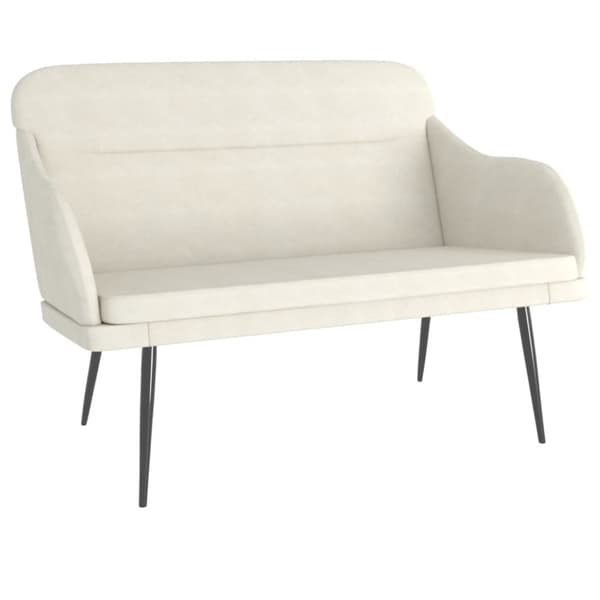 Bänk gräddvit 110x76x80 cm sammet