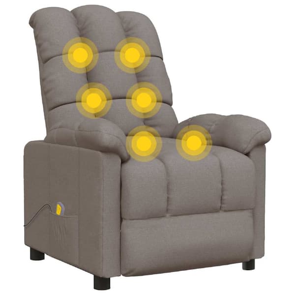 Massagefåtölj taupe tyg