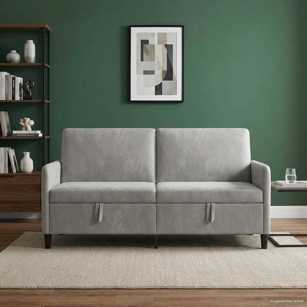 Soffa med förvaring Ljusgrå 172 x 78 x 87 cm Polyester