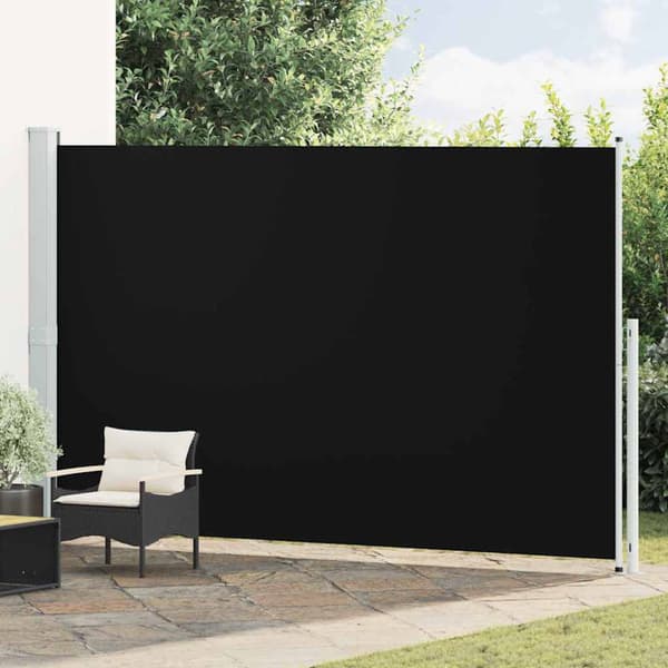 Infällbar sidomarkis 220x500 cm svart